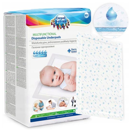 Jednorazové hygienické podložky pre bábätká CANPOL 90x60