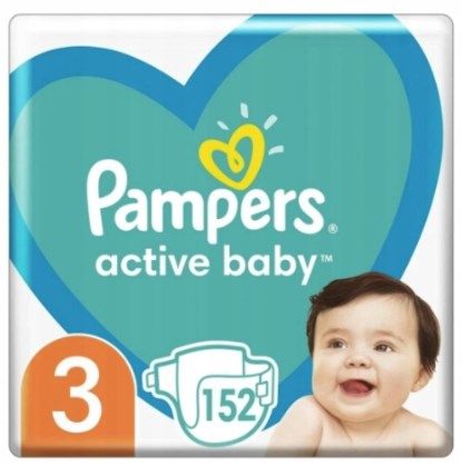 Jednorázové plienky Pampers Active Baby 3 (6-10 kg ), 152 ks
