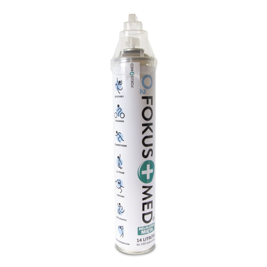 Kyslíková fľaša s náustkom s príchuťou mäty FokusMed 14 L