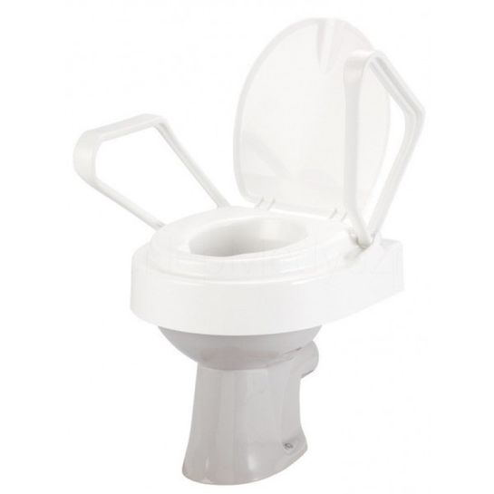 Nastaviteľný zvyšovač na WC s výklopnými madlami 8 - 14 cm Meyra