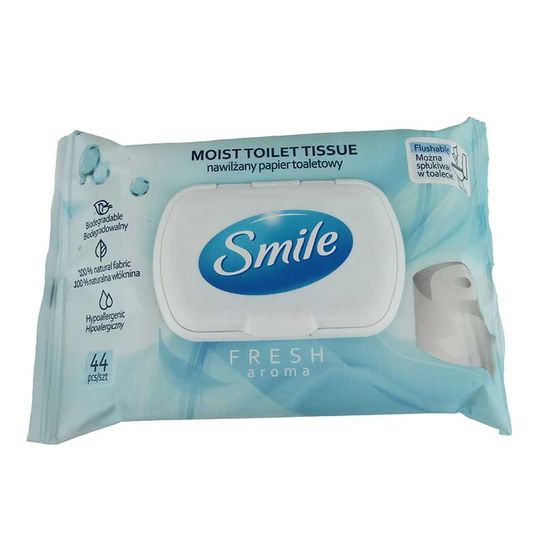 Nevysychajúci vlhčený toaletný papier Smile