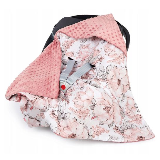 Obojstranná deka do vajíčka s kapucňou BabyBoom ružová