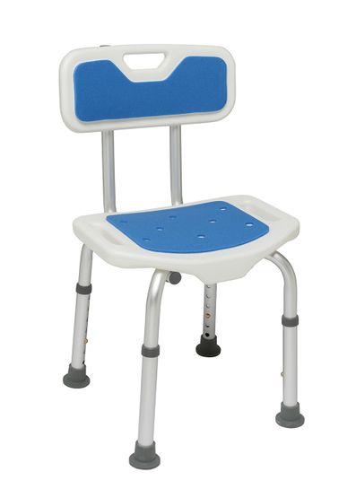 Sprchovacia stolička s operadlom Deluxe Blue